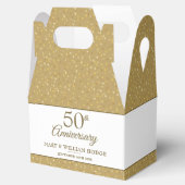 50周年記念金ゴールドハート結婚紙吹雪写真 フェイバーボックス (オープン)