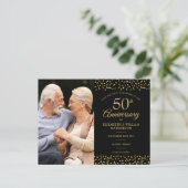 50周年記念金ゴールドハート2 Photo Save the Date 案内ポストカード (スタンド正面)