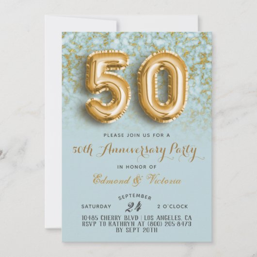50周年記念金ゴールドフローラ招待状 招待状 (正面)