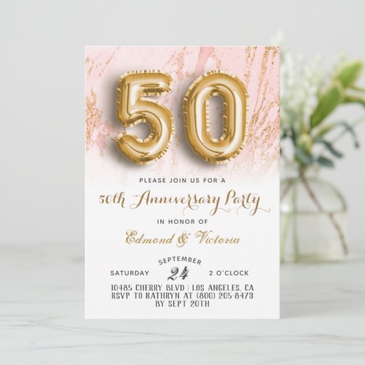 50周年記念金ゴールドフローラ招待状 招待状 (スタンド正面)