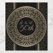 50周年記念金ゴールドメダリオンモノグラムの ワインラベル (シングルラベル)