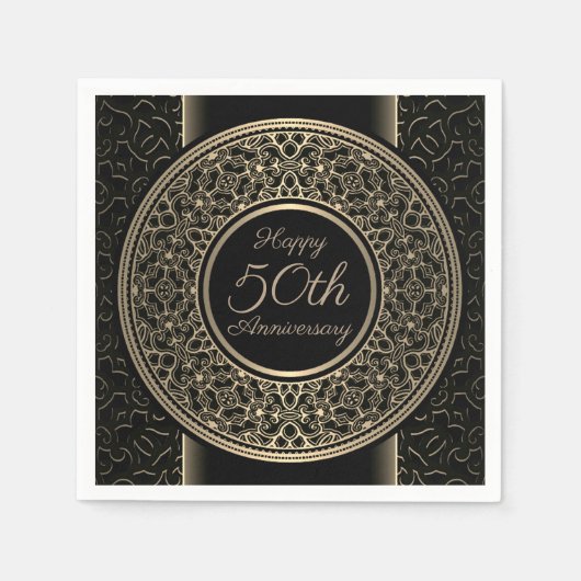 50周年記念金ゴールドメダリオン紙ナプキンス スタンダードカクテルナプキン (正面)