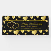 50周年記念金ゴールドリンクハートバナー 横断幕 (横)