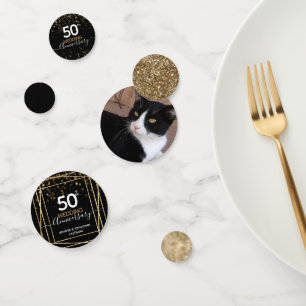50周年記念金ゴールド写真 コンフェッティ