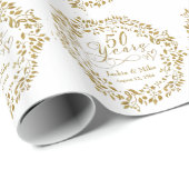 50周年記念金ゴールド白 ラッピングペーパー (ロールコーナー)