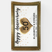 50周年記念金ゴールド紙吹雪-つるのバナー 横断幕 (縦)