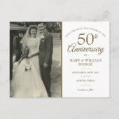 50周年記念金ゴールド結婚の写真の保存日時 案内ポストカード (正面)