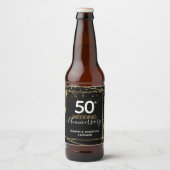 50周年記念金ゴールド縁ど賛成 ビールラベル (正面)