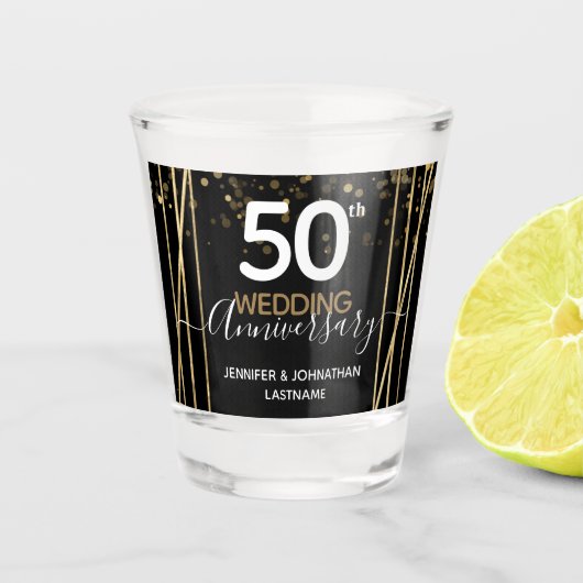 50周年記念金ゴールド縁ど ショットグラス (正面)