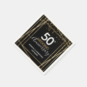 50周年記念金ゴールド縁ど スタンダードカクテルナプキン (角)