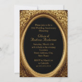 50周年記念金ゴールド華美フローラアンティークフレーム 招待状 (裏面)
