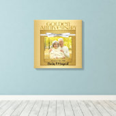 50周年記念16x16写真パーソナライズされた キャンバスプリント (インサイチュ (ウッドフロア))