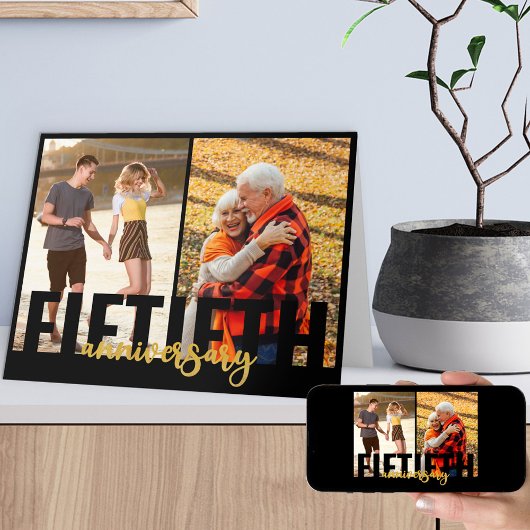 50周年記念2フォトゴールデン結婚ズ カード