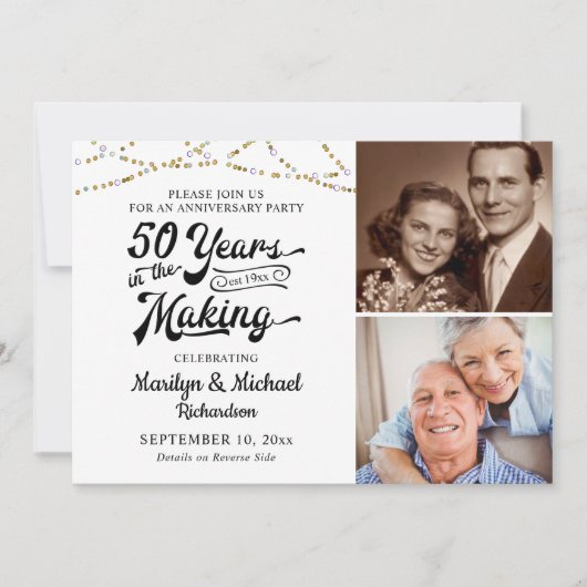 50周年記念50年ブラック金ゴールド 招待状 (正面)