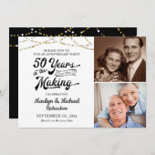 50周年記念50年ブラック金ゴールド 招待状 (正面/裏面)