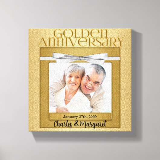 50周年記念8x8パーソナライズされた写真 キャンバスプリント (正面)