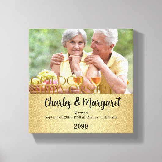 50周年記念8x8パーソナライズされた写真 キャンバスプリント (正面)