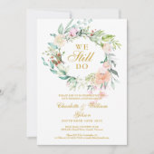 50周年記念 まだ愛を紡ぐ フラワーガーランド写真 招待状 (正面)