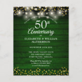 50周年記念 ウッド ゴールド ハート 招待状 (正面)