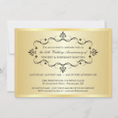 50周年記念・エレガントなブラックゴールドの写真招待状 招待状 (裏面)