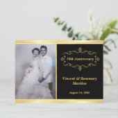 50周年記念　エレガントブラックゴールドフォト招待状 招待状 (スタンド正面)