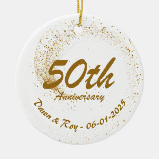 50周年記念 オーナメント メタル ゴールド 名入れ