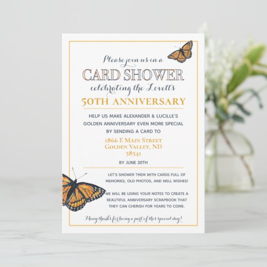 50周年記念 カードシャワーの写真 招待状 (スタンド正面)