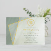 50周年記念 グレード翡翠にゴールド 箔招待状 (立ち正面)