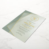 50周年記念 グレード翡翠にゴールド 箔招待状 (回転した状態)