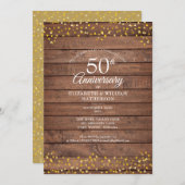 50周年記念 ゴールデンハートの木製プレート 招待状 (正面/裏面)