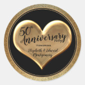 50周年記念 - ゴールデン スパークル - ラウンド ステッカー (正面)