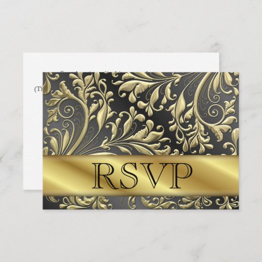 50周年記念 ゴールドアニバーサリー カードへの返信 招待状 (正面/裏面)