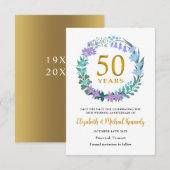 50周年記念 ゴールドアニバーサリー  セーブ・ザ・デート カード (正面/裏面)