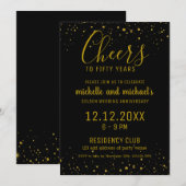 50周年記念 ゴールドアニバーサリー 黒と金の輝き 招待状 (正面/裏面)
