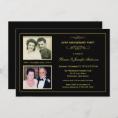 50周年記念 ゴールドアニバーサリー 2枚の写真付き 招待状 (正面/裏面)