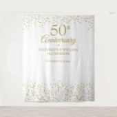 50周年記念 ゴールドウェディング フォトバックドロップ タペストリー (正面)