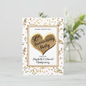 50周年記念 ゴールドスパークル - パーティ招待状 招待状 (スタンド正面)