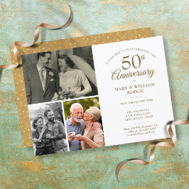 50周年記念 ゴールドハート コンフェッティ 3枚写真 招待状