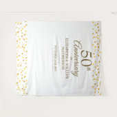 50周年記念 ゴールドハート フォトブース 背景 タペストリー (正面(横))