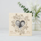 50周年記念 ゴールドハート フォト 招待状 (スタンド正面)