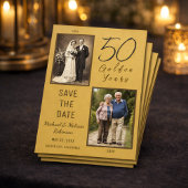 50周年記念 ゴールドマグネットSave the Date カード