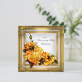 50周年記念 ゴールド オレンジ ホワイト エレガント 招待状 (スタンド正面)