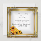 50周年記念 ゴールド オレンジ ホワイト エレガント 招待状 (裏面)