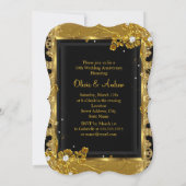 50周年記念 ゴールド ダイヤモンド フラワー フォト 招待状 (裏面)