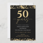 50周年記念 ゴールド ブラック 招待状 (正面)
