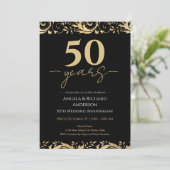 50周年記念 ゴールド ブラック 招待状 (スタンド正面)