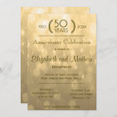 50周年記念 | ゴールド ボケ ライト 招待状 (正面/裏面)