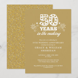 50周年記念 ゴールド 結婚式 招待状