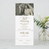50周年記念 ハート コンフェッティ 結婚式写真 RSVP 招待状 (スタンド正面)