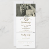 50周年記念 ハート コンフェッティ 結婚式写真 RSVP 招待状 (正面)